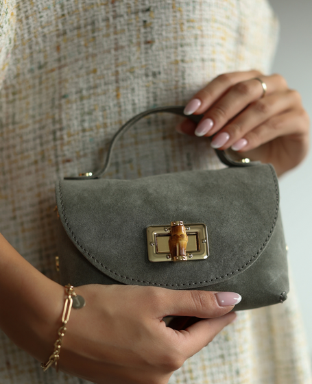 Faerine Gray - Leather Suede Mini Trunk