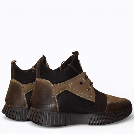 Skórzane khaki trzewiki damskie Iselora