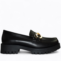 Skórzane czarne półbuty damskie Tilomea