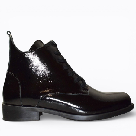 SKÓRZANE CZARNE BOTKI DAMSKIE CANAVIA