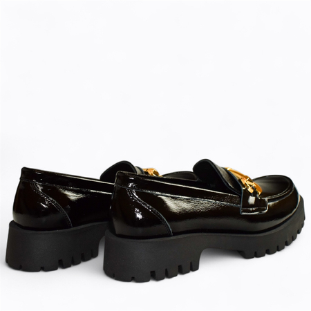 SKÓRZANE CZARNE PÓŁBUTY DAMSKIE TILOMEA