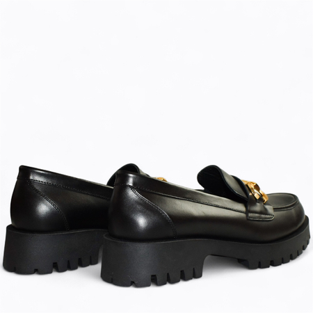 SKÓRZANE CZARNE PÓŁBUTY DAMSKIE TILOMEA