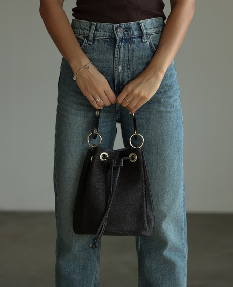 Norvila Black Cav - Small Women's Leather Tote Bag