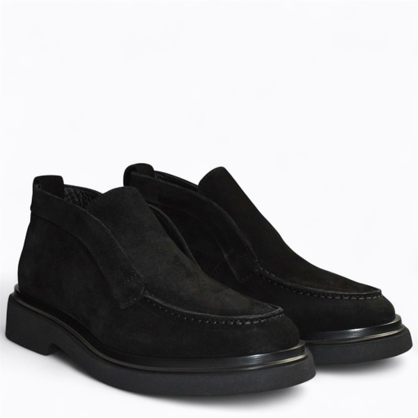 Oristia Women's Black Leather Ankle Boots
