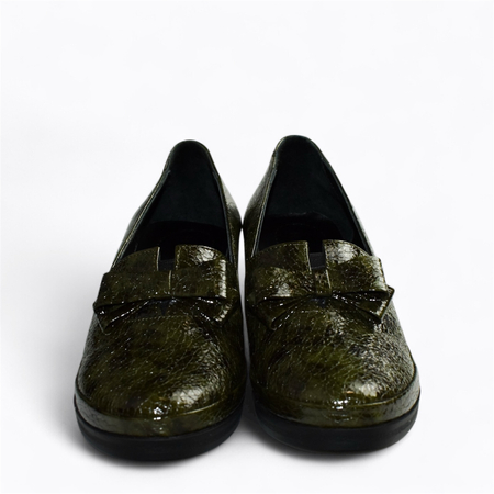 SKÓRZANE ZIELONE CZÓŁENKA DAMSKIE WATTIA