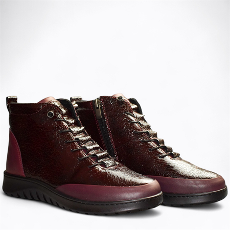 SKÓRZANE BORDOWE TRZEWIKI DAMSKIE ARISTEA