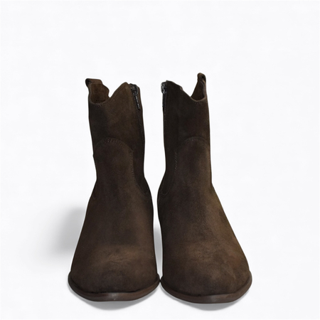 Skórzane czekoladowe kowbojki damskie Eferine