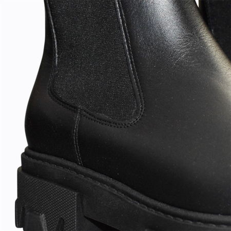 Skórzane czarne botki damskie Isbel