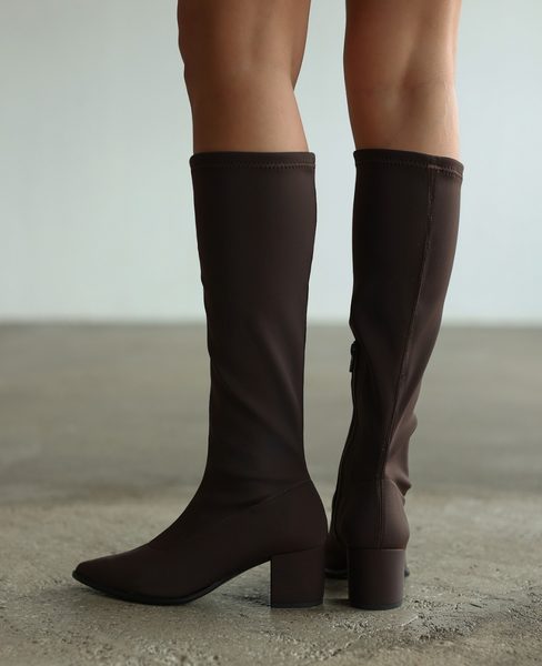 Gardine Women's Chocolate-Colored Knee-High Boots with a Heel