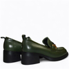 SKÓRZANE ZIELONE PÓŁBUTY DAMSKIE IRENICA