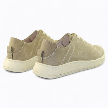 Nooria Beige Leather Women's Low-Cut Shoes