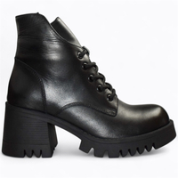 Skórzane czarne botki damskie Isadora