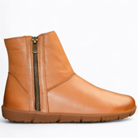 Skórzane rude trzewiki damskie barefoot Thaliva