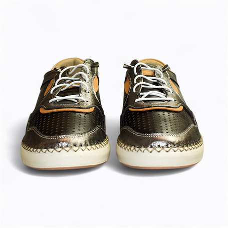 Rinelei Women's Black Leather Low-Top Shoes