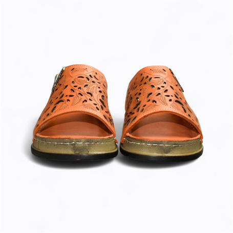 ZILVARA WOMEN'S ORANGE FLIP-FLOPS