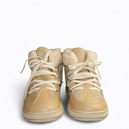 SKÓRZANE BEŻOWE ŚNIEGOWCE DAMSKIE BAREFOOT RENALIA