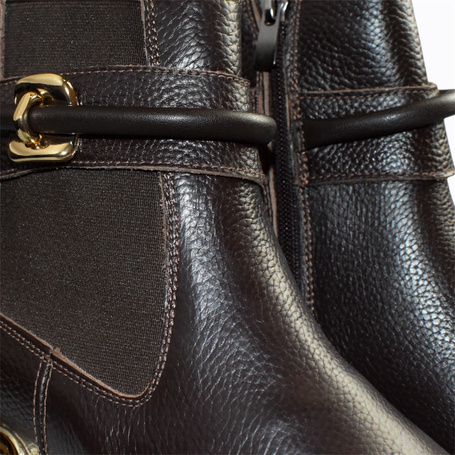 Heciria Women's Brown Leather Ankle Boots