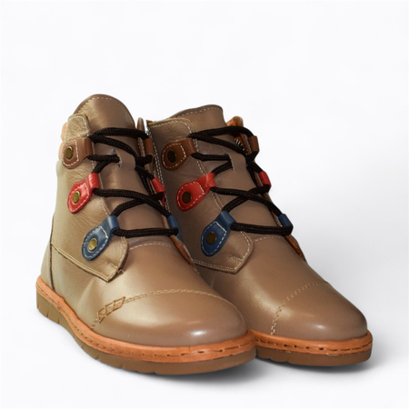 SKÓRZANE SZARE TRZEWIKI DAMSKIE NORILEN