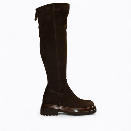 Skórzane brązowe kozaki damskie Embrina