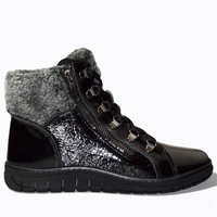 SKÓRZANE CZARNE ŚNIEGOWCE DAMSKIE OLIRITA