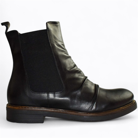 Skórzane czarne botki damskie Lisavia