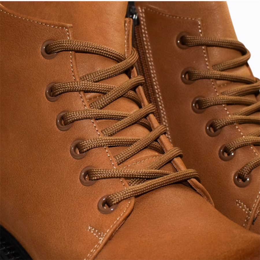 Skórzane rude trzewiki damskie Nerione