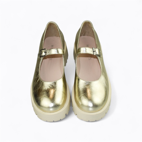Garinia Women's Leather Gold Loafers