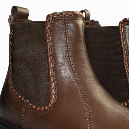 SKÓRZANE BRĄZOWE SZTYBLETY DAMSKIE GALVINA