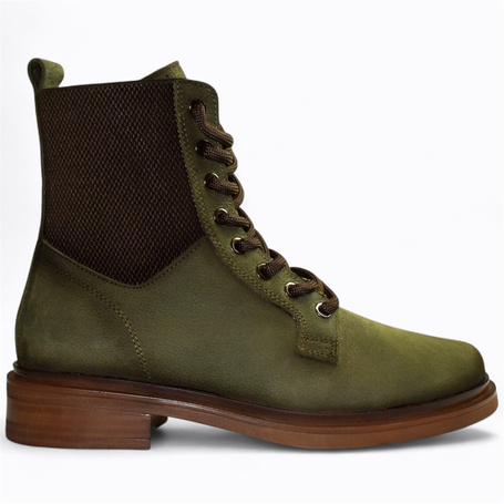 Elandra Women's Green Leather Boots