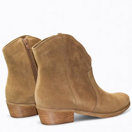 Seguara Women's Cappuccino-Colored Leather Cowboy Boots
