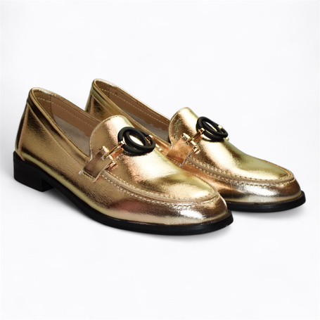 SEGRINA WOMEN'S LEATHER GOLD LOW-TOP SHOES