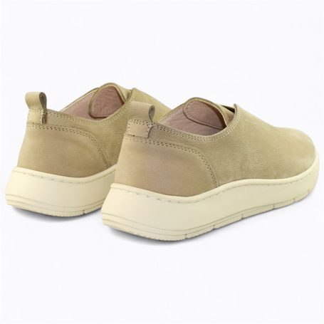 NONITIA WOMEN'S TAUPE LEATHER LOAFERS