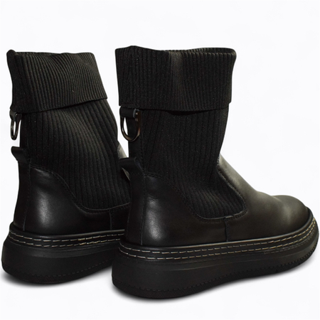 SKÓRZANE CZARNE BOTKI DAMSKIE YASIRIA