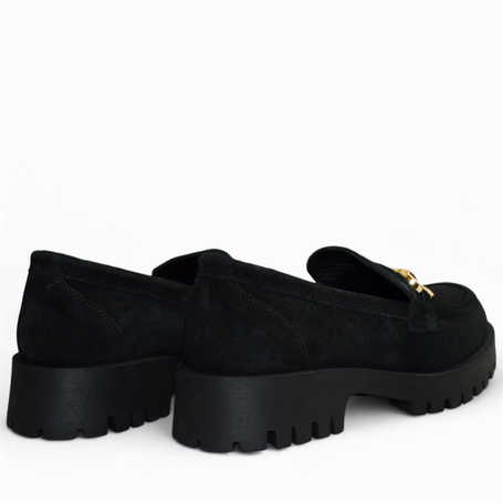 Tilomea Women's Black Leather Low-Cut Shoes