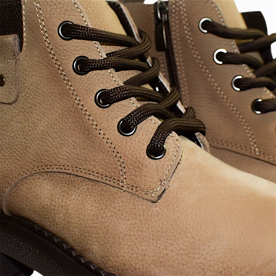 Skórzane szare botki damskie Frilama