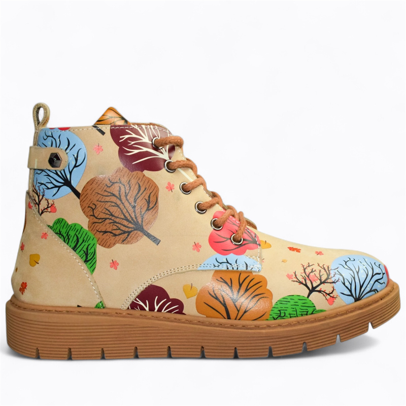 Skórzane beżowe trzewiki damskie Brinara