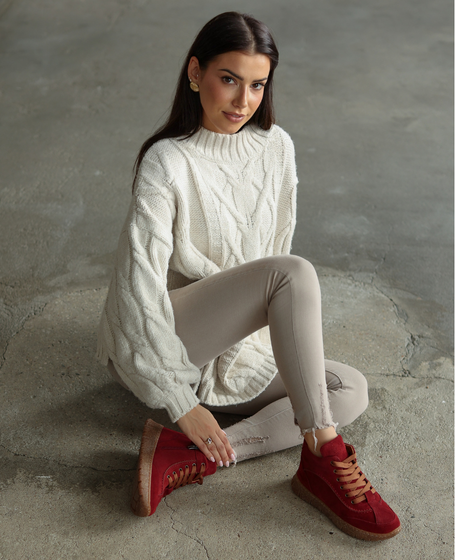 Alicina Women's Burgundy Leather Boots