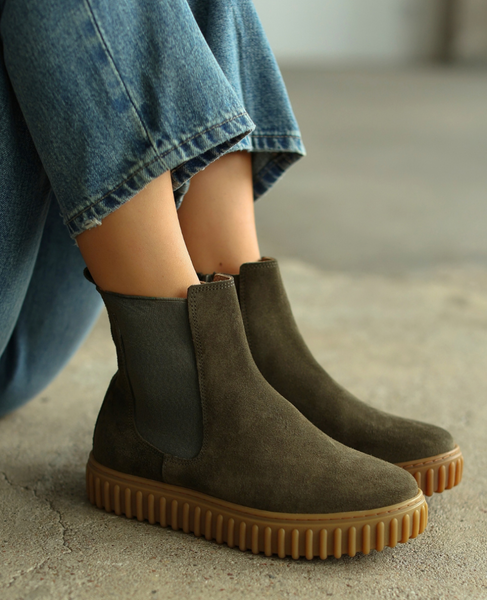 Telzara Women's Khaki Leather Jodhpur Boots