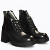 Skórzane czarne botki damskie Isadora