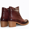 SKÓRZANE BORDOWE BOTKI DAMSKIE RILLENA