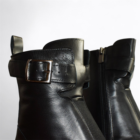 SKÓRZANE CZARNE BOTKI DAMSKIE NEGRETI