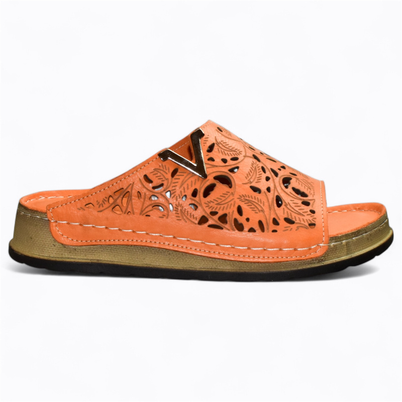 ZILVARA WOMEN'S ORANGE FLIP-FLOPS