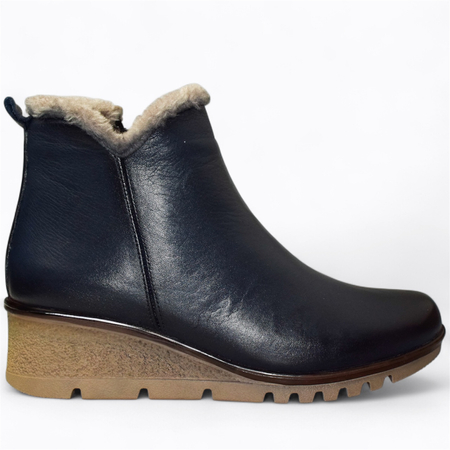 SKÓRZANE GRANATOWE BOTKI DAMSKIE GALITIA