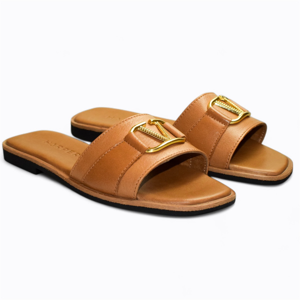 Yorelli Women's Red Leather Flip-Flops