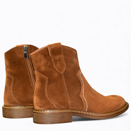 Skórzane rude kowbojki damskie Dimiria