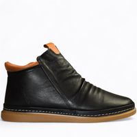 Skórzane granatowe trzewiki damskie Renatia