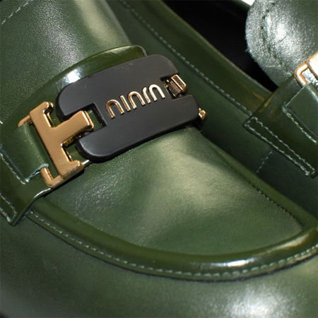 SKÓRZANE ZIELONE PÓŁBUTY DAMSKIE IRENICA