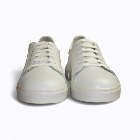 Griveti Women's White Leather Low-Cut Shoes