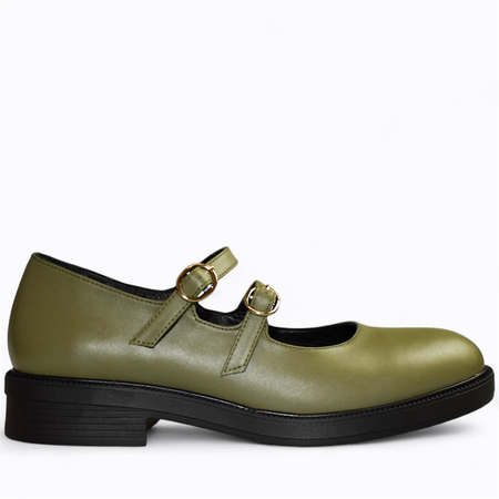 SKÓRZANE ZIELONE PÓŁBUTY DAMSKIE KIRELLA