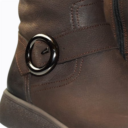 SKÓRZANE BRĄZOWE TRZEWIKI DAMSKIE DAVINIA